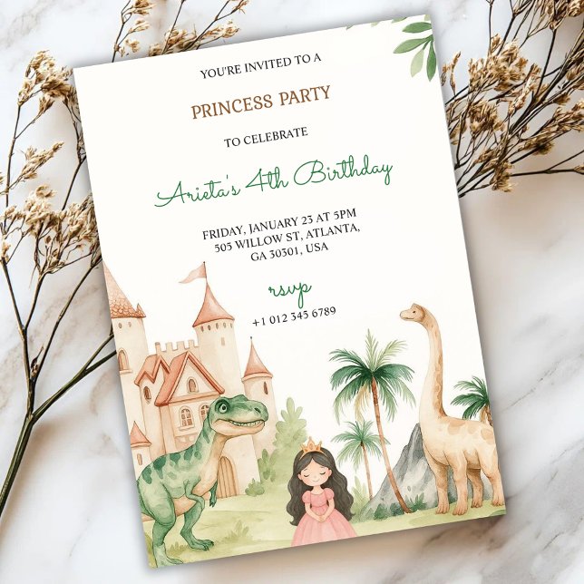 A children's party invitation with a princess (Creator Uploaded)