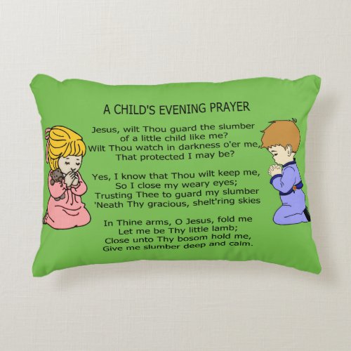 A CHILDS EVENING PRAYER DECORATIVE PILLOW