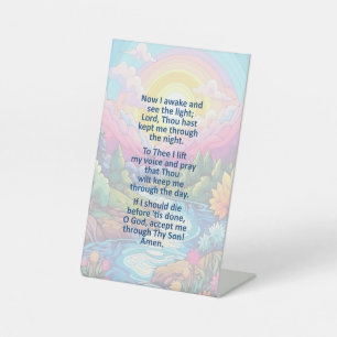 A Child's Morning Prayer on Pedestal Sign
