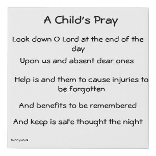 A Child's Pray Faux Canvas Print