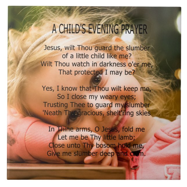 A CHILD'S PRAYER CERAMIC TILE (Front)