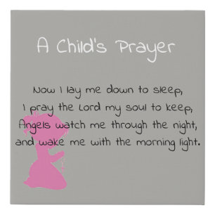 A Child's Prayer Faux Canvas Print