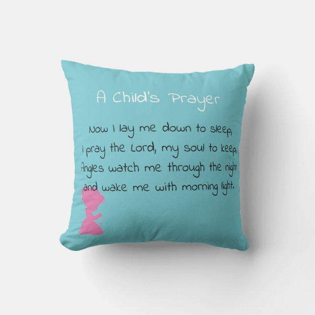 A Child's Prayer Throw Pillow (Front)