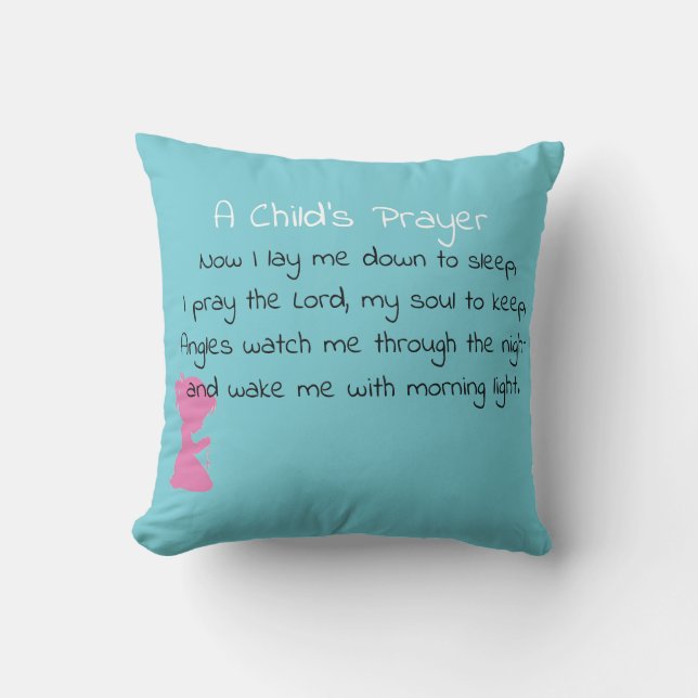 A Child's prayer Throw Pillow (Front)