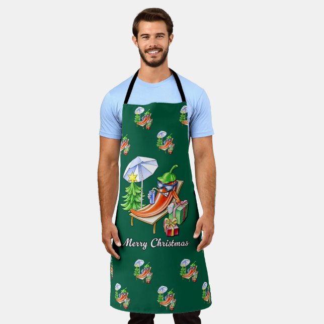 A Chili Merry Christmas under Sunshade and Tree Apron (Worn)