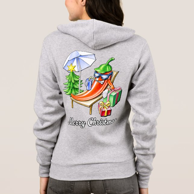 A Chili Merry Christmas under Sunshade and Tree Hoodie (Back)