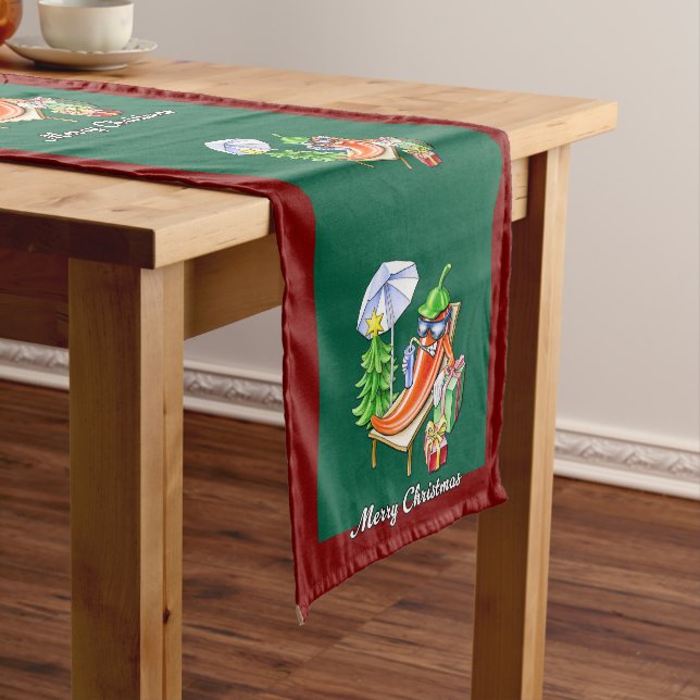 A Chili Merry Christmas under Sunshade and Tree Short Table Runner (In Situ)