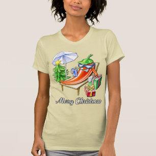 A Chili Merry Christmas under Sunshade and Tree T-Shirt