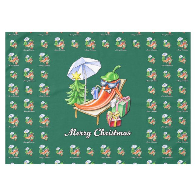 A Chili Merry Christmas under Sunshade and Tree Tablecloth (Front (Horizontal))