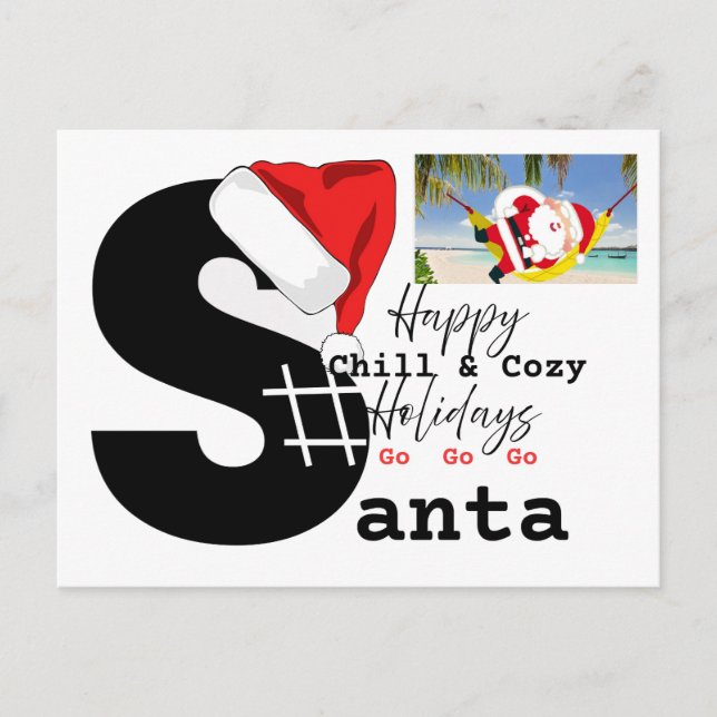 A Chill &Cozy Santa on a beach & game letter Postcard (Front)