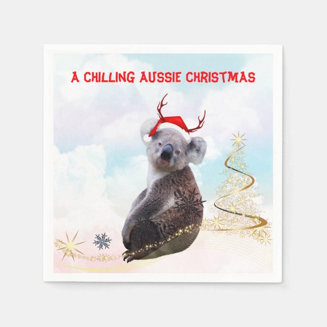 A chilling Aussie Christmas Koala  Napkins (Front)