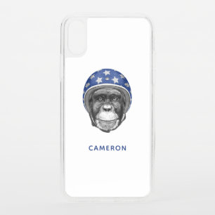 A Chimpanzee Motorcycle Rider Add Your Name iPhone XS Case