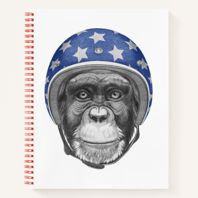 A Chimpanzee Motorcycle Rider Notebook (Front)