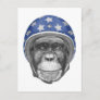 A Chimpanzee Motorcycle Rider Postcard