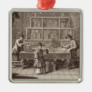 A Chinese Calligraphy Shop, from an account of the Metal Ornament