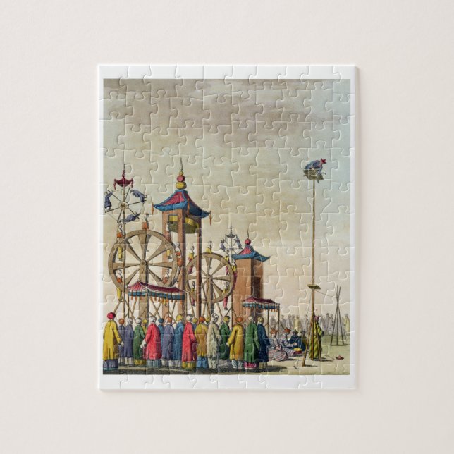 A Chinese circus, illustration from 'Le Costume An Jigsaw Puzzle (Vertical)