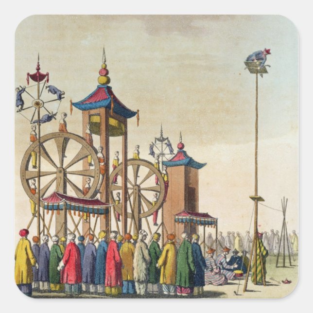 A Chinese circus, illustration from 'Le Costume An Square Sticker (Front)