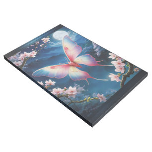 A Chinese Moon Moth Flying Amidst Cherry Blossoms Gallery Wrap