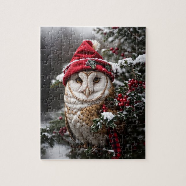 A Chistmas Barn Owl Puzzle (Vertical)