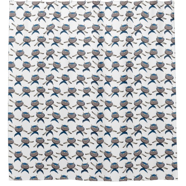 A choir of carpet whales singing shower curtain (Front)