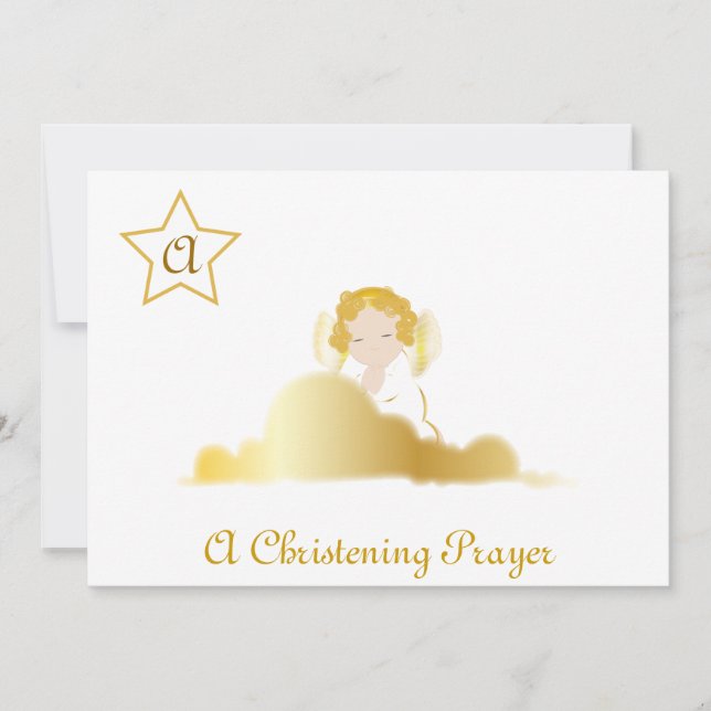 A Christening Prayer Monogram Invitation -Cust. (Front)