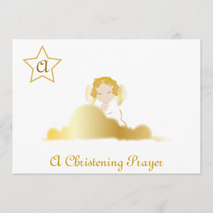 A Christening Prayer Monogram Invitation -Cust.