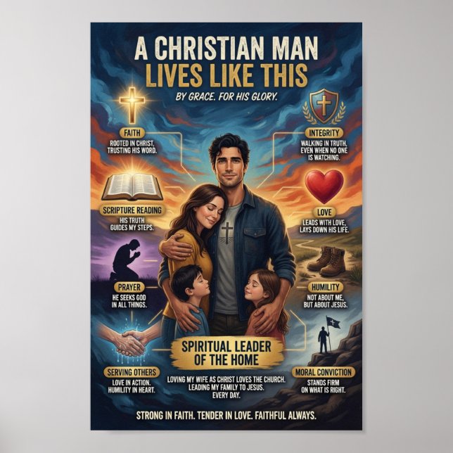 A Christian Man Lives Like This Poster (Front)