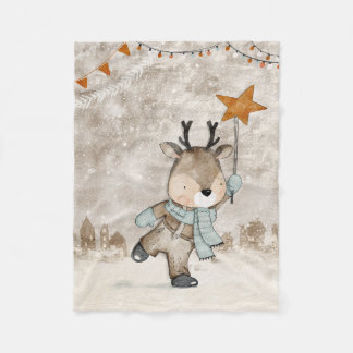 A Christmas blanket is looking for a baby to wrap.