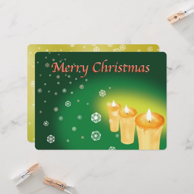 a Christmas card that depicts snow in a pattern of (Front/Back In Situ)