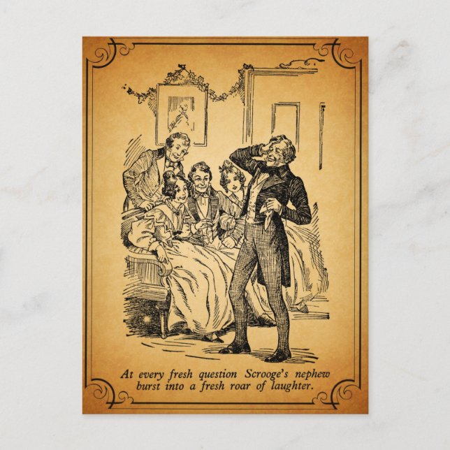 A Christmas Carol: A Fresh Roar Of Laughter Holiday Postcard (Front)