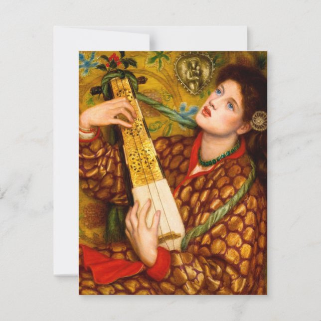 A Christmas Carol by Dante Gabriel Rossetti Holiday Card (Front)