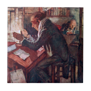 A Christmas Carol: Cratchit and Scrooge Ceramic Tile