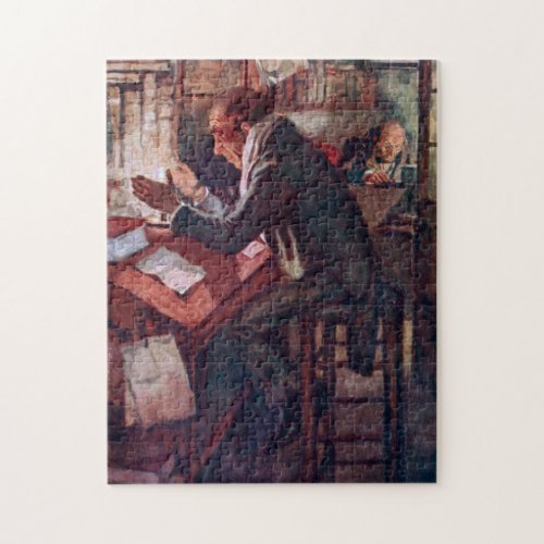 A Christmas Carol Cratchit and Scrooge Jigsaw Puzzle