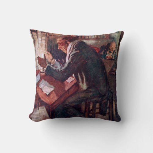 A Christmas Carol Cratchit and Scrooge Throw Pillow