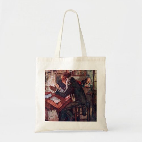 A Christmas Carol Cratchit and Scrooge Tote Bag