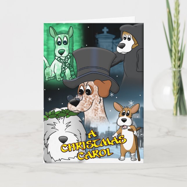 A Christmas Carol Dog Lover Christmas Card (Front)