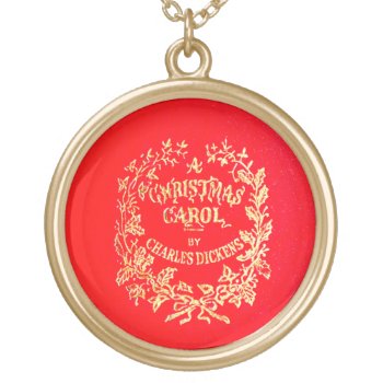 A Christmas Carol | Gold Plated Necklace by StorybookRoad at Zazzle