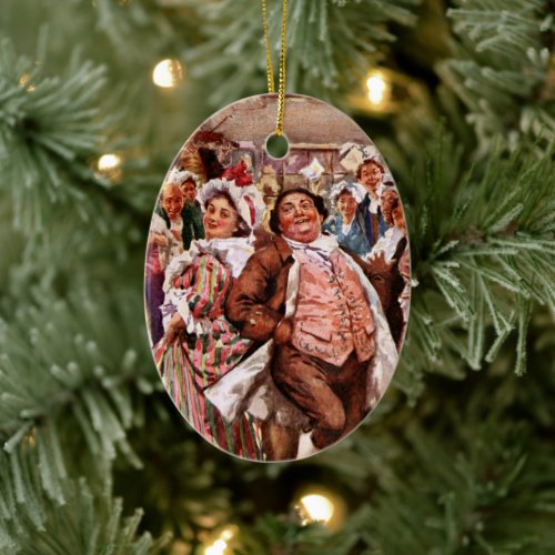 A Christmas Carol Mr  Mrs Fizziwig Ceramic Ornament