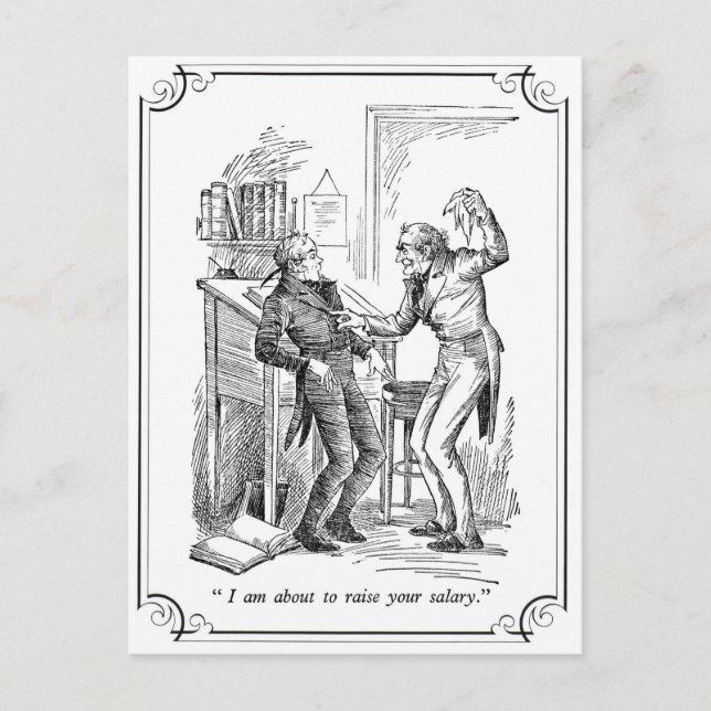 A Christmas Carol: Raise Your Salary Holiday Postcard (Front)