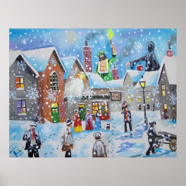 a Christmas Carol Scrooge and the three ghosts Poster (Front)