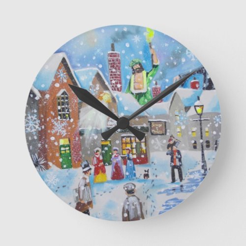 a Christmas Carol Scrooge and the three ghosts Round Clock