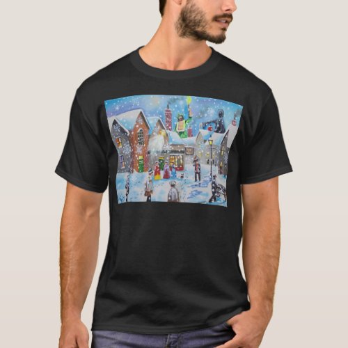 a Christmas Carol Scrooge and the three ghosts T_Shirt
