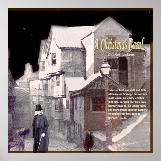 A Christmas Carol text Poster (Front)