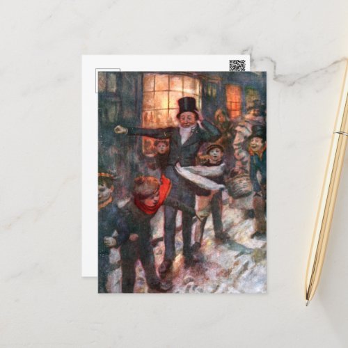 A Christmas Carol The Clerk   Kids Postcard