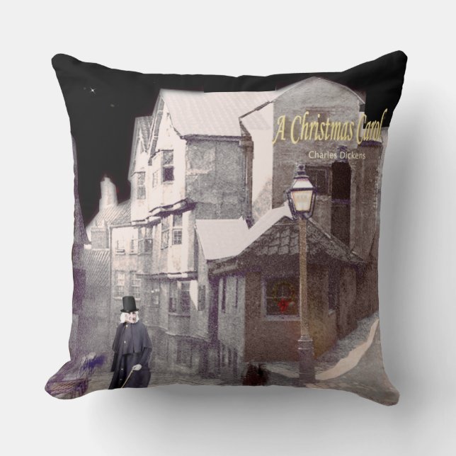 A Christmas Carol Throw Pillow (Front)