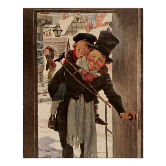 A Christmas Carol: Tim & Mr. Cratchit Card Poster (Front)