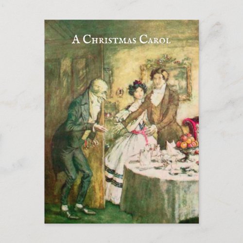 A Christmas Carol Vintage Scrooge Illustration Postcard