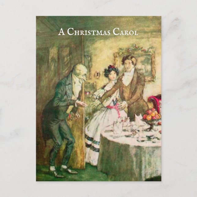 A Christmas Carol Vintage Scrooge Illustration Postcard (Front)
