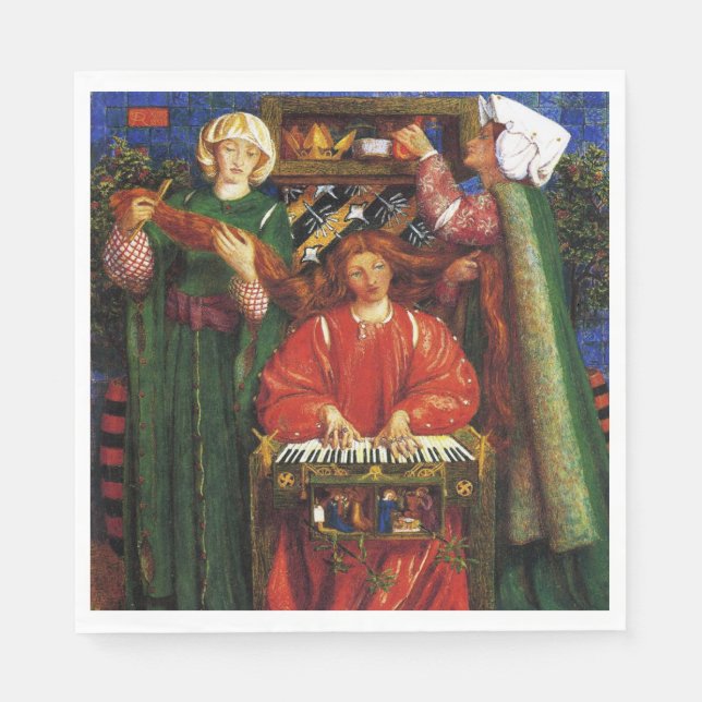 A Christmas Carol (Xmas) (Dante Gabriel Rossetti) Napkins (Front)