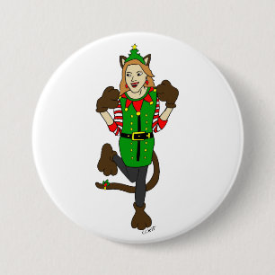 a Christmas catgirl  Button